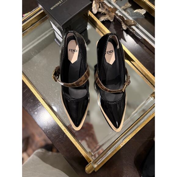 FENDI Zucca FF Logo Patent Leather Pumps Women's US 6 IT36 NWT - Picture 5 of 12